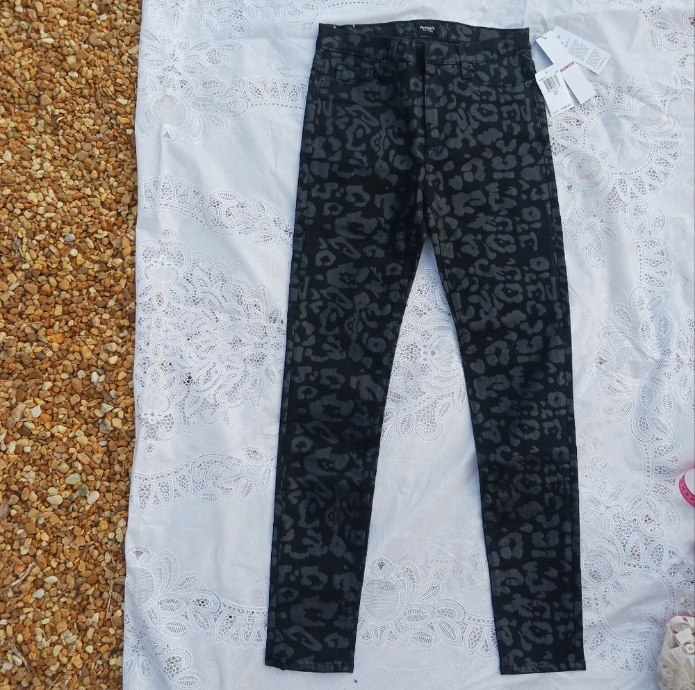 Hudson Barbara High Waist Super Skinny Jeans Sz 27 Black Print - Picture 14 of 14